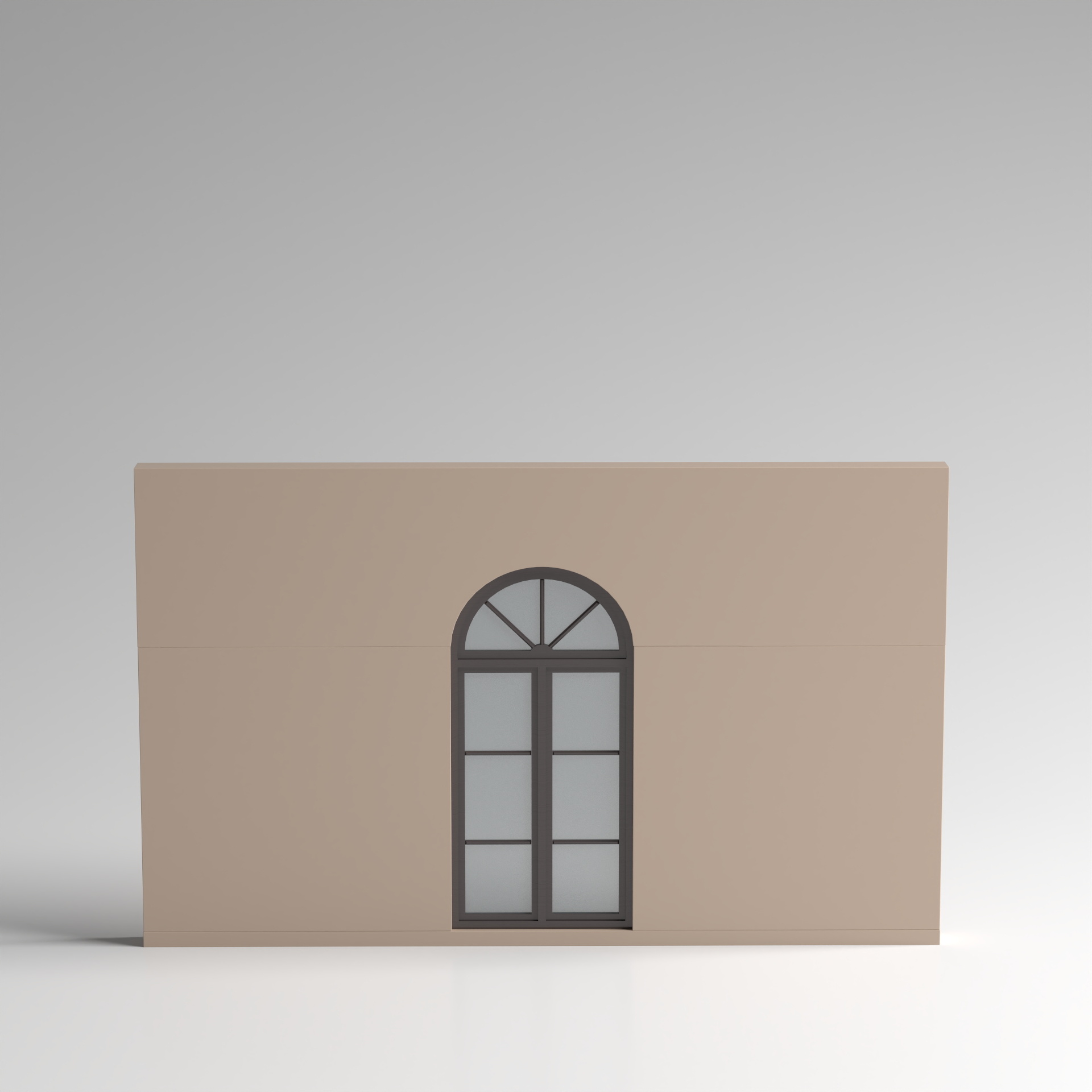 Charming Arch Window Two 3D Model in Beige