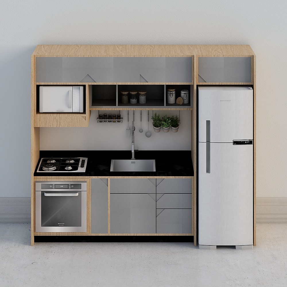 Modern Minimalist Kitchen Cabinet 3D model