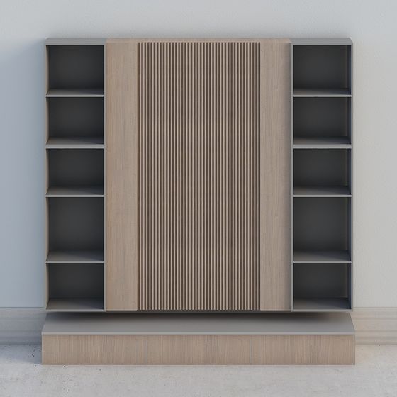 Elegant Low-Polygon Bookshelf 3D model for Modern Spaces