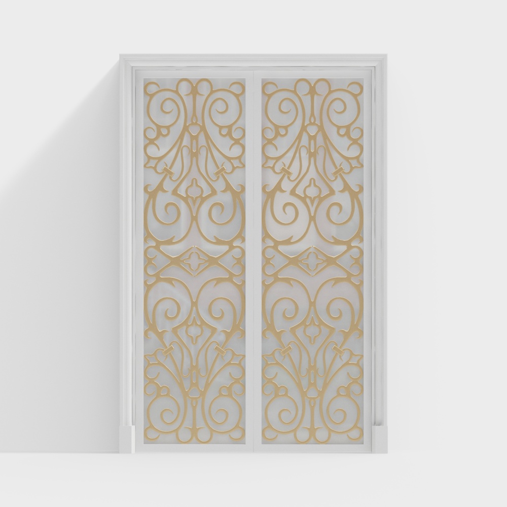 Elegant Glass Door 3D Model – Low-Poly Luxury Design