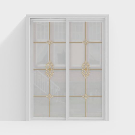 Elegant Glass Door 3D model