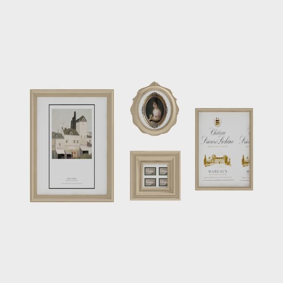 Elegant Vintage Wall Art Frame 3D model