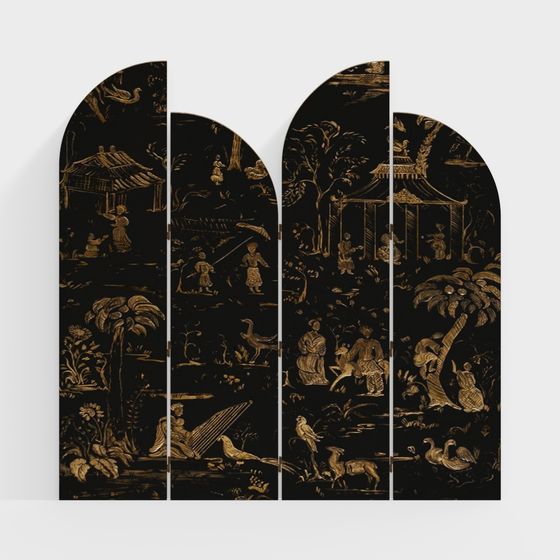 Bình phong Indochine_ Vray 2019 mẫu bởi Nguyễn Minh K