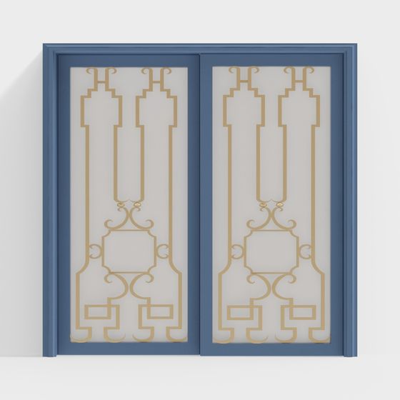 Art Deco Double Doors 3D model