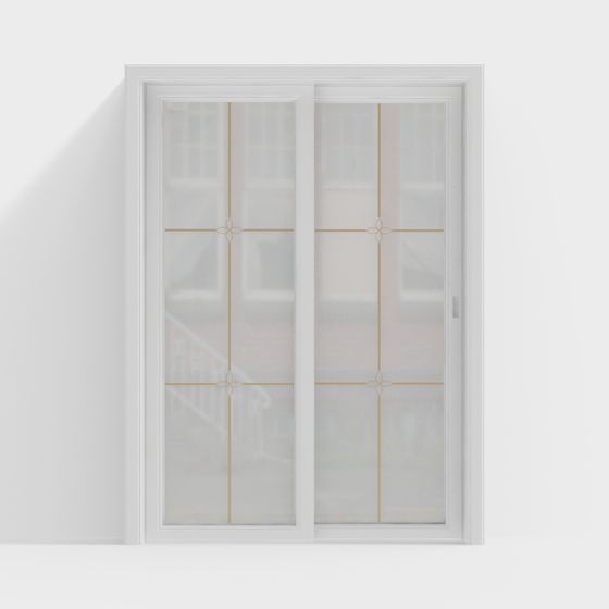Elegant Sliding Door 3D Model
