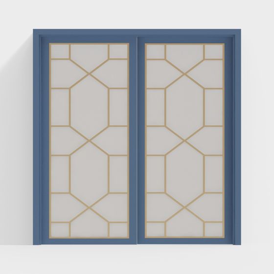 Stylish Geometric Door 3D model
