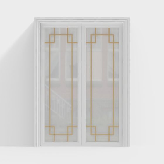 Art Deco Glass Door 3D model