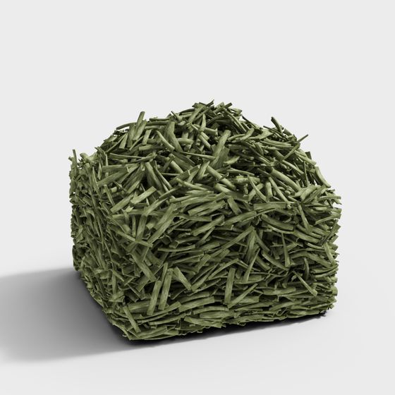 Charming Green Straw Cottage 3D Model