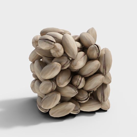 Realistic Low-Poly Pistachio Ball 3D Model