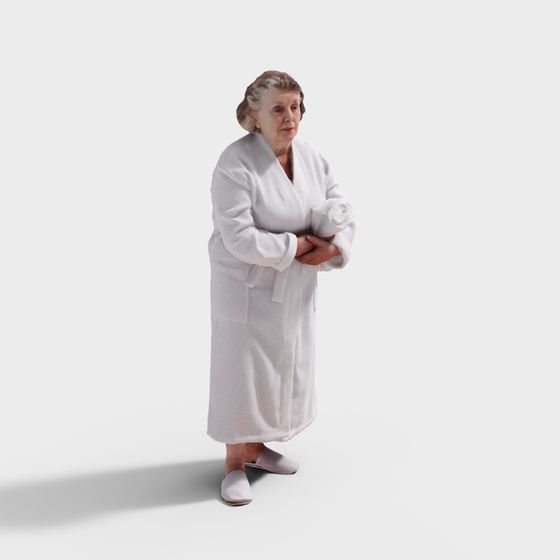 Eine Frau im Bademantel