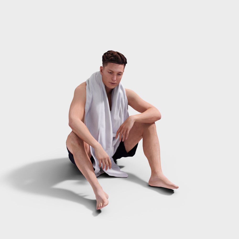 Un uomo in accappatoio