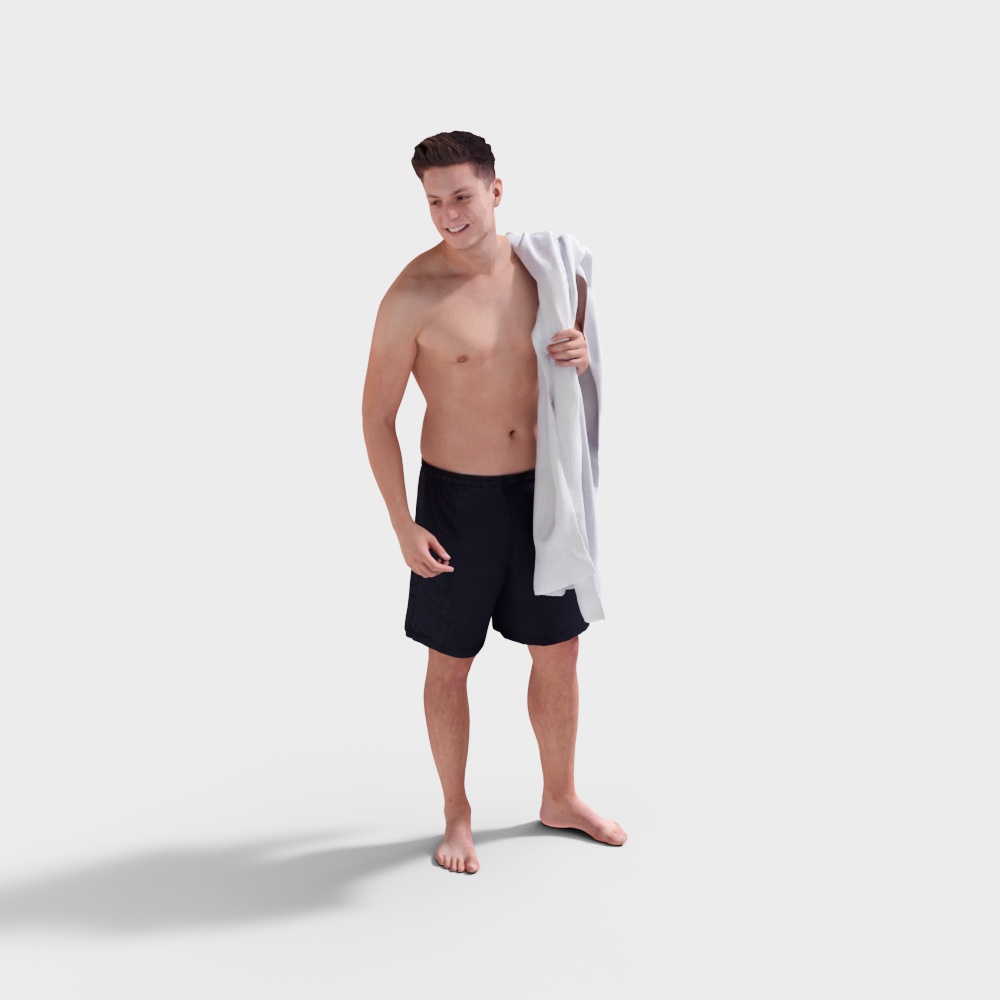 Un uomo in accappatoio