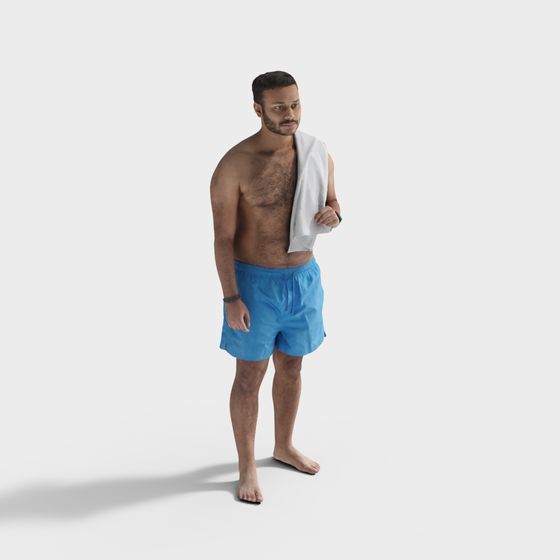 Summer Beach Man 3D model
