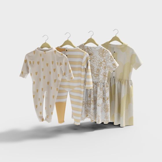 Adorable Baby Outfits 3D Model Set for Creative Projects