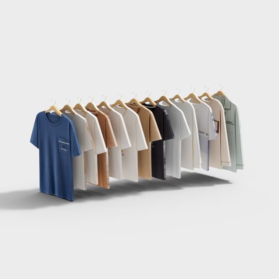 Realistic T-Shirt 3D Model Collection