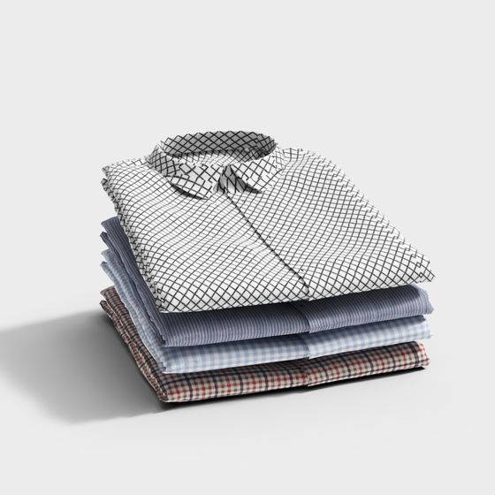 Stylish 3D Stacked Shirt Model for Creative Projects