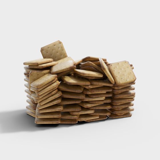 Realistic Cracker Stack 3D model