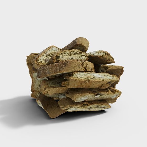 Artistic Loaf Bread Stack 3D model for Creative Projects