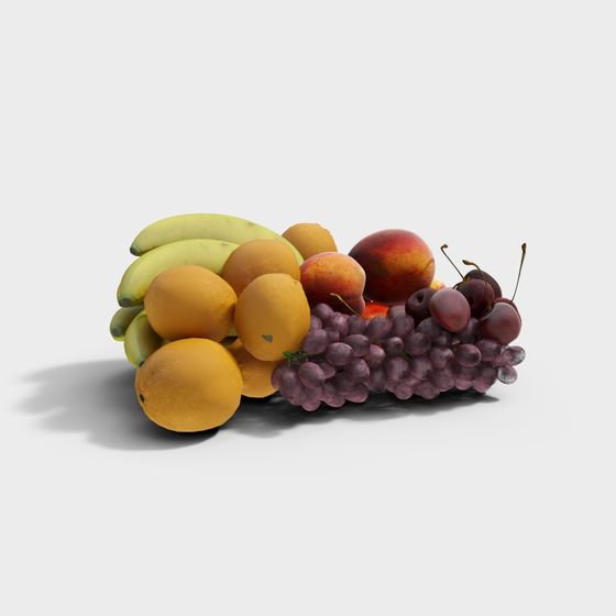 Fruit Combination 3D Model in Beige