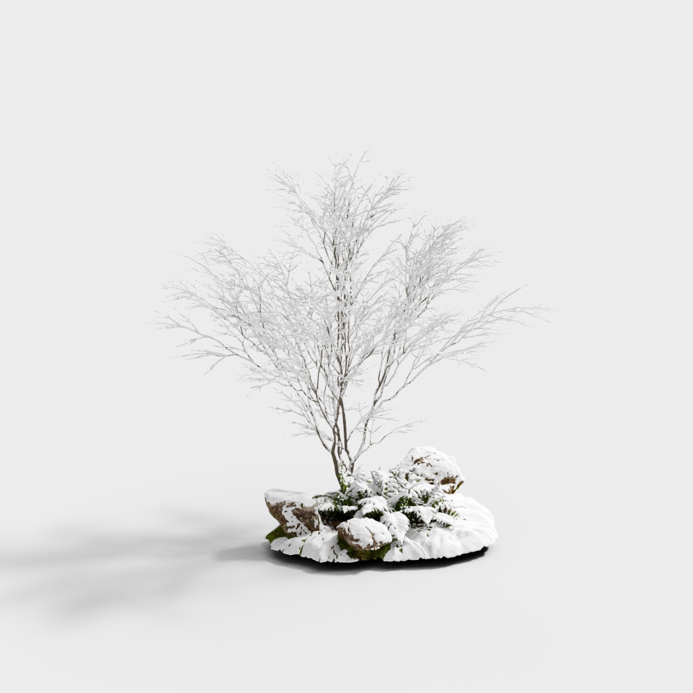 Realistic Snowy Tree 3D model