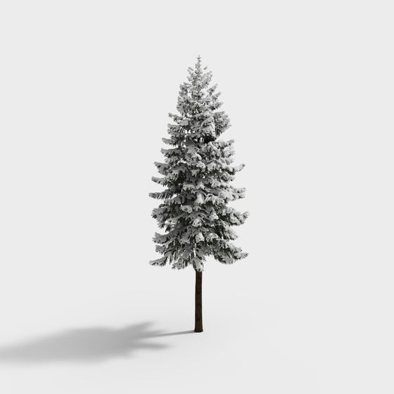Snowy Pine 3D model for Winter Scenes