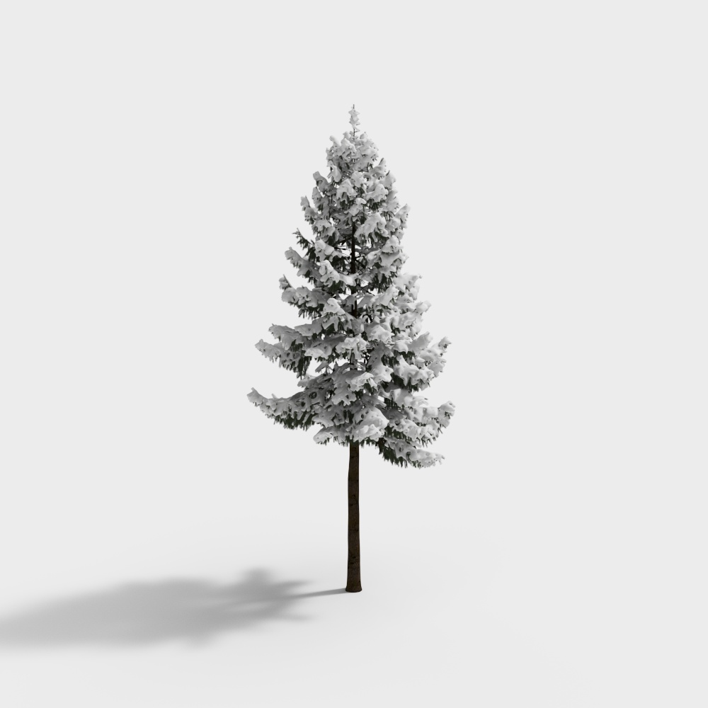 Snowy Pine 3D model for Winter Scenes