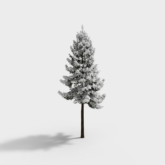 Snowy Pine 3D model for Winter Scenes