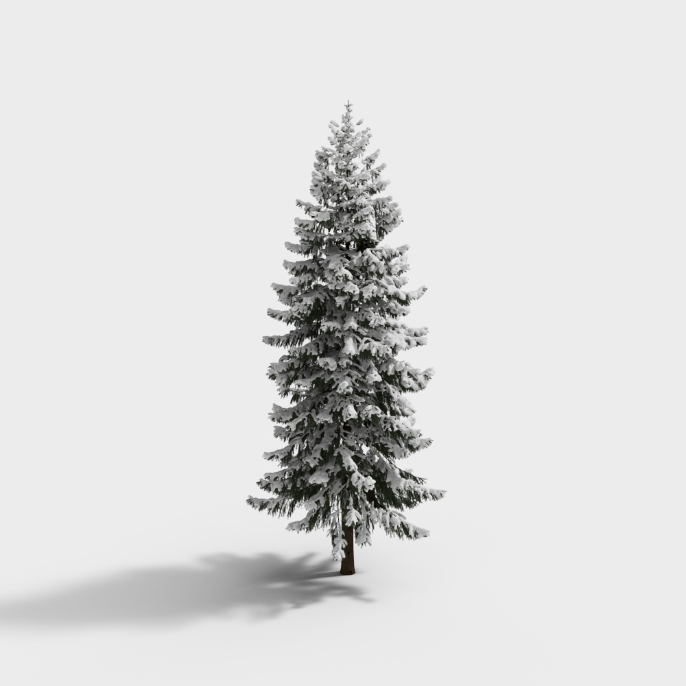 Snowy Cedar Tree 3D model for Winter Scenes