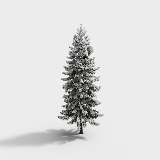 Snowy Cedar Tree 3D model for Winter Scenes
