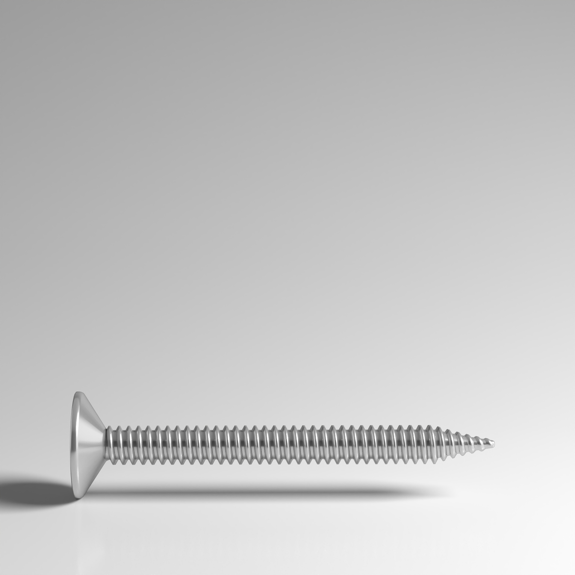 Gray Long Screw 3.5x35mm 3D Model for Construction Elements