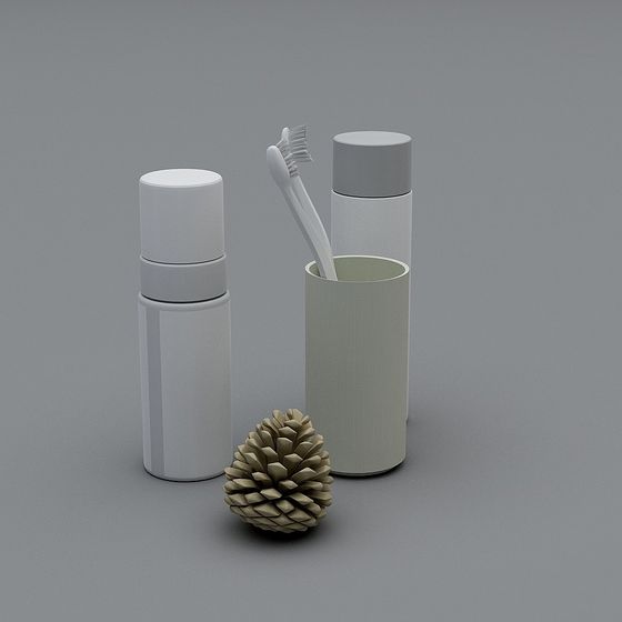 Stylish Minimalist Bathroom Accessories 3D model
