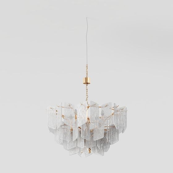 Elegant Low-Poly Chandelier 3D model