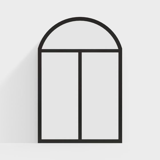 Elegant Arched Window Frame 3D model