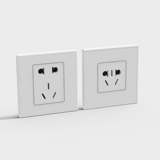 Modern Low-Poly Electrical Socket 3D model