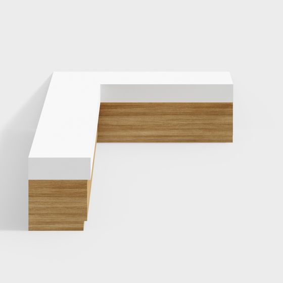 Elegant L-Shaped Desk 3D model for Modern Interiors