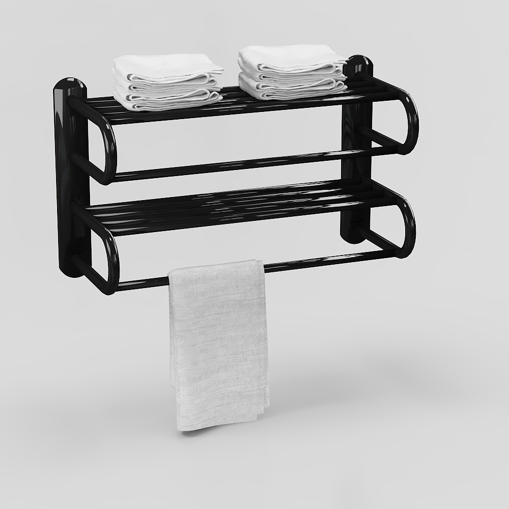 Stylish Towel Rack 3D model for Modern Interiors