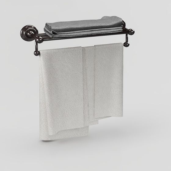 Elegant Towel Rack 3D Model for Modern Interiors