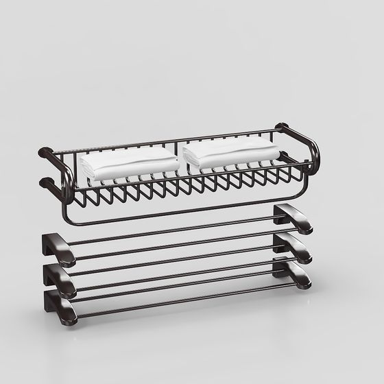 Stylish Towel Rack 3D model for Contemporary Spaces