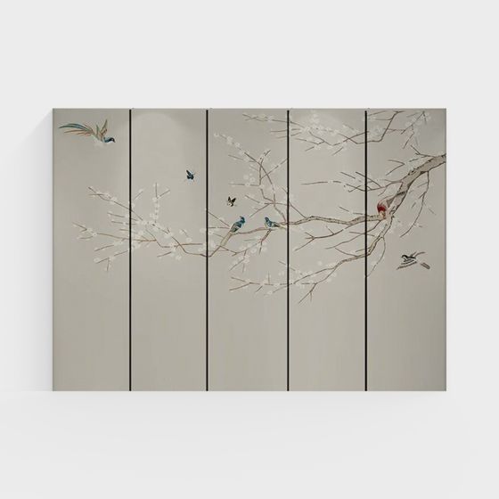 Floral Bird Screen 3D model for Spring Dreamscapes