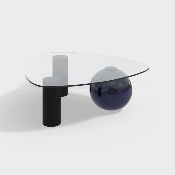 Sleek Low-Poly Glass Table 3D model