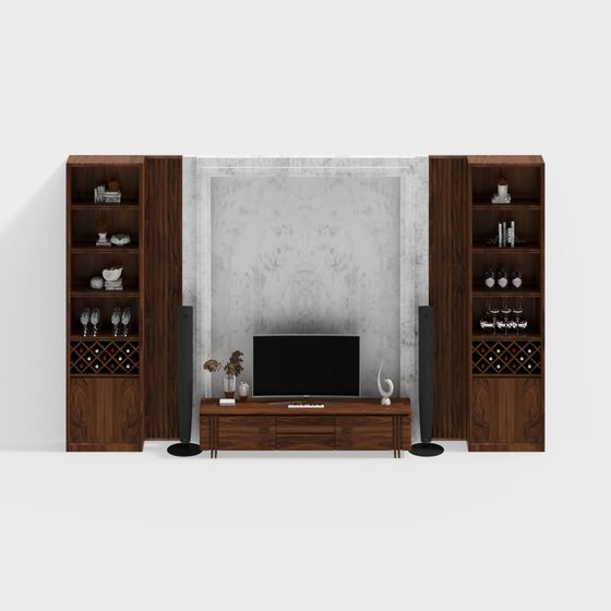 Urban Living Room TV Cabinet 3D model