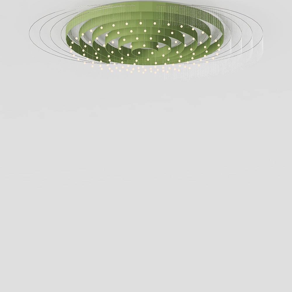 Spiral Light Dot Chandelier 3D model