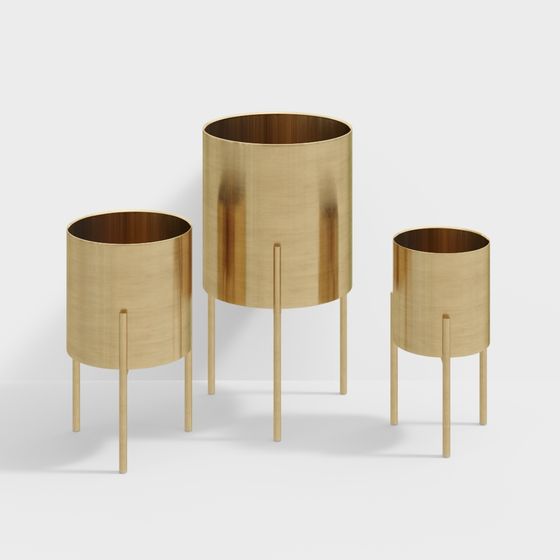 Golden Planter 3D model