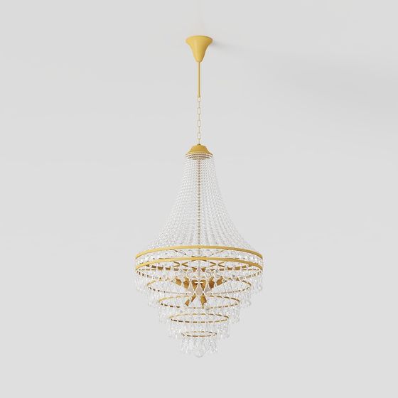 Elegant Crystal Chandelier 3D model for Modern Interiors