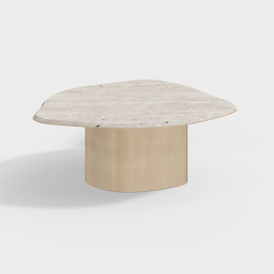 Natural Stone Round Table 3D model