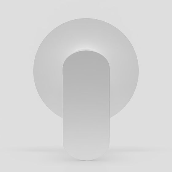 Minimalist Rounded Door Handle 3D model