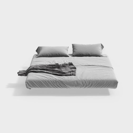 Modern Minimalist 3D Bed Model Design
