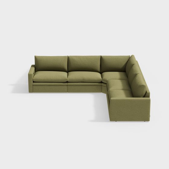 Unique Low Poly L-Shaped Sofa 3D model