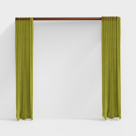 Modern Pleated Curtains 3D model