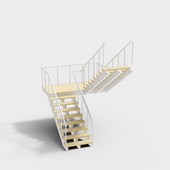 Chic Low-Polygon Staircase 3D model for Contemporary Designs